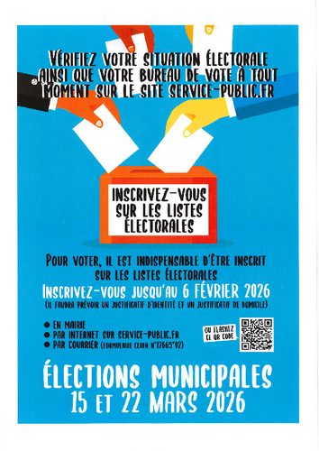 image avec les dates d'inscription aux listes électorales et des élections municipales 